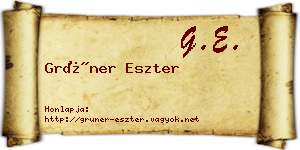 Grüner Eszter névjegykártya
